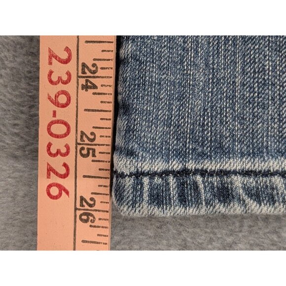 Miss Me Jeans Womens SZ 29 Blue Distressed Classic Cropped Flap Pocket Whiskers - Picture 8 of 16